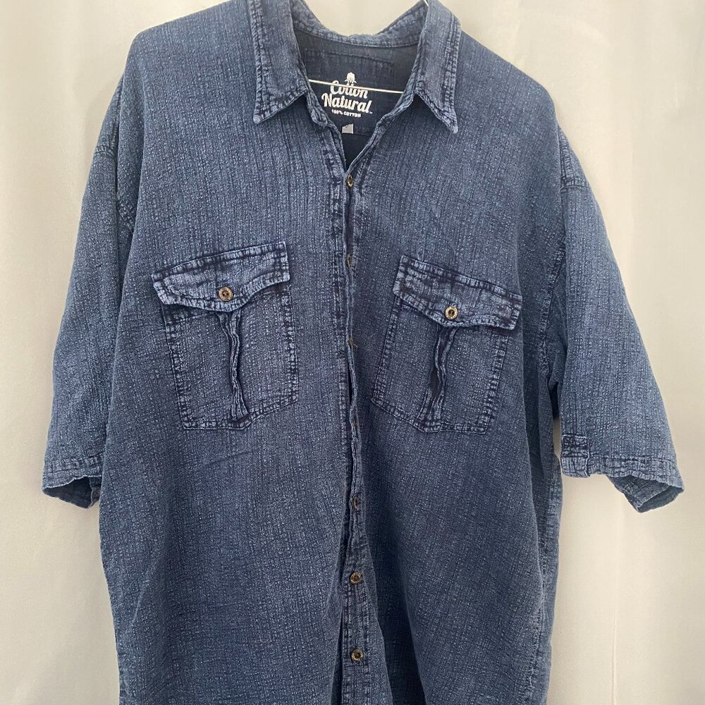 Cotton Natural Halo 100% Cotton Lightweight 90's Button up shirt- Men's XXL